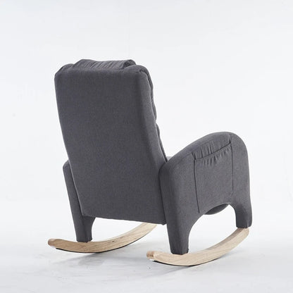Fauteuil à bascule pour bébé en tissu avec repose-pieds réglable