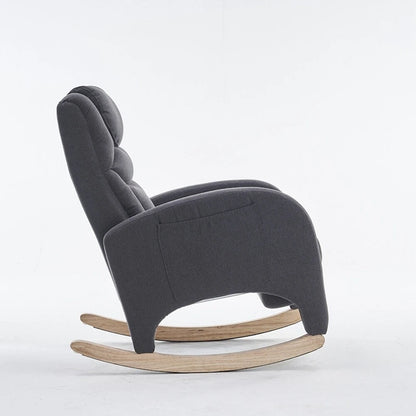 Fauteuil à bascule pour bébé en tissu avec repose-pieds réglable