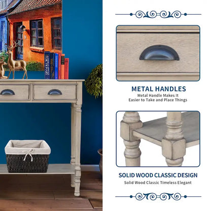 Console de couloir Burlington Wood à 3 tiroirs