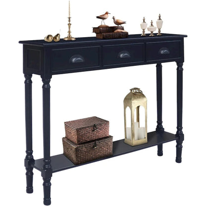 Console de couloir Burlington Wood à 3 tiroirs