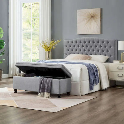 Banc ottoman de rangement capitonné et rembourré