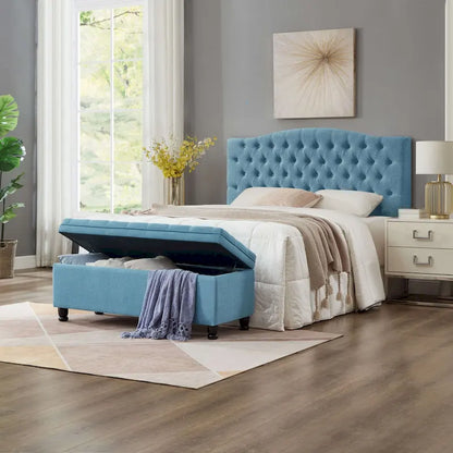 Banc ottoman de rangement capitonné et rembourré