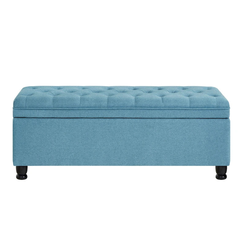 Banc ottoman de rangement capitonné et rembourré