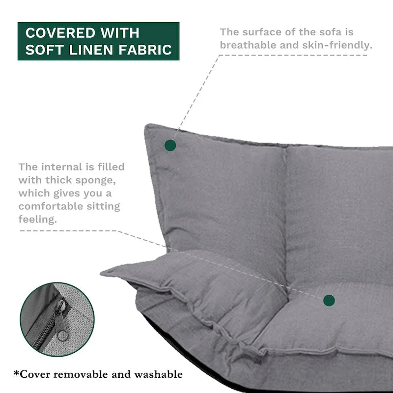 Canapé-lit moderne et confortable, ensemble futon mignon et réglable.