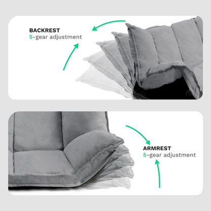 Canapé-lit moderne et confortable, ensemble futon mignon et réglable.