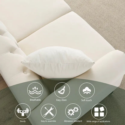 Canapé Chesterfield 3 places capitonné avec accoudoirs arrondis et clous décoratifs