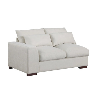 Canapé d'angle Tatman en lin mélangé avec deux poufs - 123,24 cm (L) x 37,8 cm (P) x 34,25 cm (H)