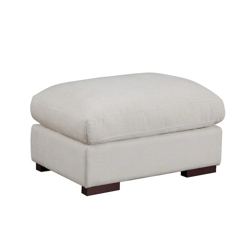 Canapé d'angle Tatman en lin mélangé avec deux poufs - 123,24 cm (L) x 37,8 cm (P) x 34,25 cm (H)