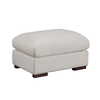 Canapé d'angle Tatman en lin mélangé avec deux poufs - 123,24 cm (L) x 37,8 cm (P) x 34,25 cm (H)
