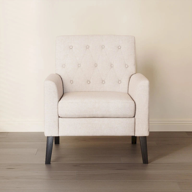 Ensemble de 2 fauteuils d'appoint capitonnés en lin, style moderne du milieu du siècle, revêtus de tissu LUE BONA - 72,4 cm L x 69,2 cm P x 85,7 cm H