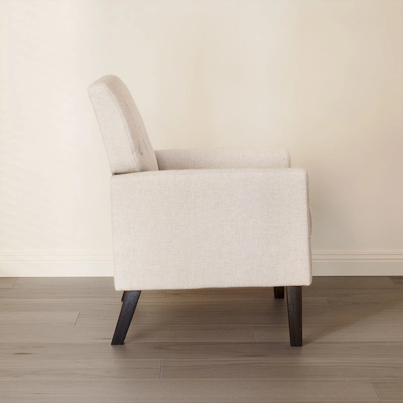 Ensemble de 2 fauteuils d'appoint capitonnés en lin, style moderne du milieu du siècle, revêtus de tissu LUE BONA - 72,4 cm L x 69,2 cm P x 85,7 cm H