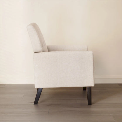 Ensemble de 2 fauteuils d'appoint capitonnés en lin, style moderne du milieu du siècle, revêtus de tissu LUE BONA - 72,4 cm L x 69,2 cm P x 85,7 cm H