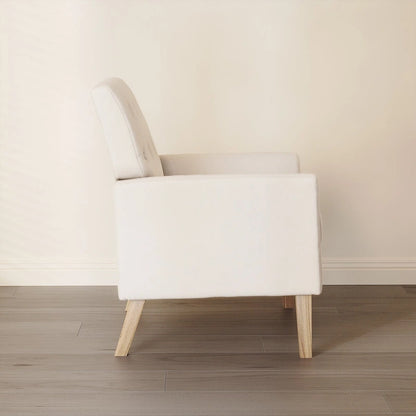 Ensemble de 2 fauteuils d'appoint capitonnés en lin, style moderne du milieu du siècle, revêtus de tissu LUE BONA - 72,4 cm L x 69,2 cm P x 85,7 cm H