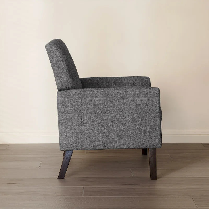 Ensemble de 2 fauteuils d'appoint capitonnés en lin, style moderne du milieu du siècle, revêtus de tissu LUE BONA - 72,4 cm L x 69,2 cm P x 85,7 cm H