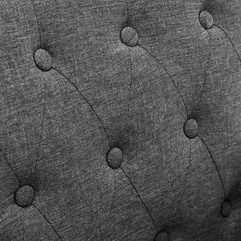 Ensemble de 2 fauteuils d'appoint capitonnés en lin, style moderne du milieu du siècle, revêtus de tissu LUE BONA - 72,4 cm L x 69,2 cm P x 85,7 cm H