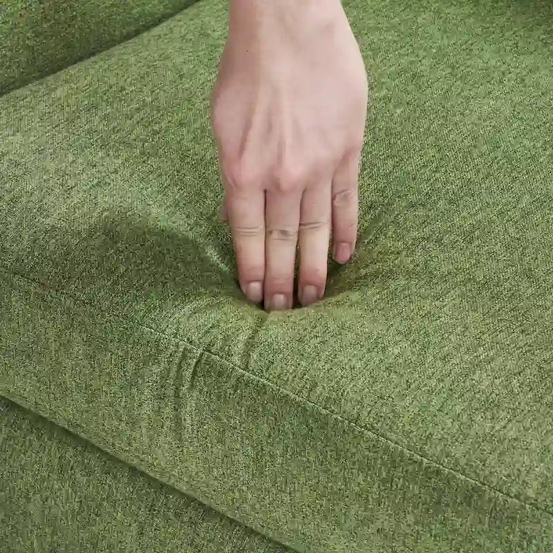 Ensemble de 2 fauteuils d'appoint capitonnés en lin, style moderne du milieu du siècle, revêtus de tissu LUE BONA - 72,4 cm L x 69,2 cm P x 85,7 cm H