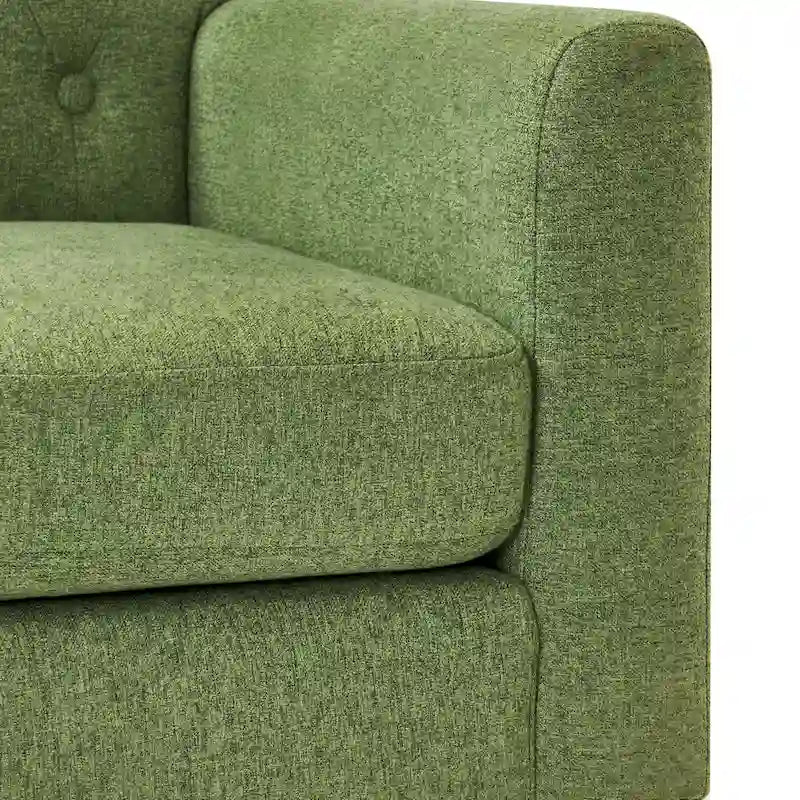 Ensemble de 2 fauteuils d'appoint capitonnés en lin, style moderne du milieu du siècle, revêtus de tissu LUE BONA - 72,4 cm L x 69,2 cm P x 85,7 cm H