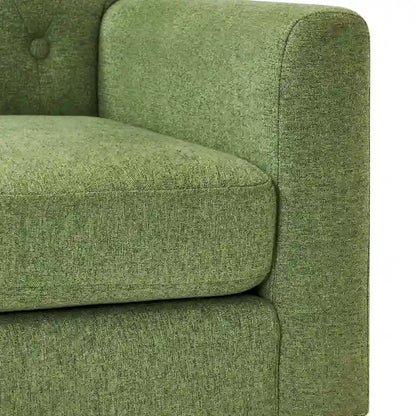 Ensemble de 2 fauteuils d'appoint capitonnés en lin, style moderne du milieu du siècle, revêtus de tissu LUE BONA - 72,4 cm L x 69,2 cm P x 85,7 cm H