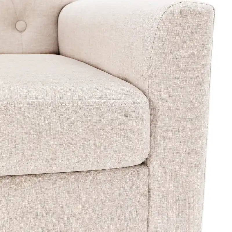 Ensemble de 2 fauteuils d'appoint capitonnés en lin, style moderne du milieu du siècle, revêtus de tissu LUE BONA - 72,4 cm L x 69,2 cm P x 85,7 cm H