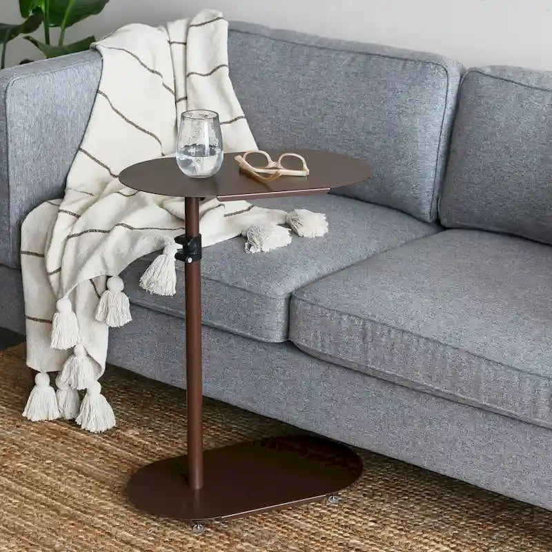 Table d'appoint moderne réglable en forme de C - 20,0 L x 11,0 l x 32,0 H