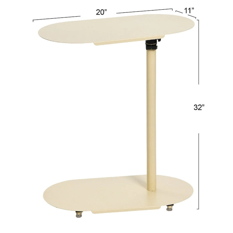 Table d'appoint moderne réglable en forme de C - 20,0 L x 11,0 l x 32,0 H