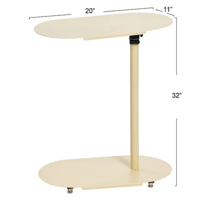 Table d'appoint moderne réglable en forme de C - 20,0 L x 11,0 l x 32,0 H