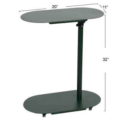 Table d'appoint moderne réglable en forme de C - 20,0 L x 11,0 l x 32,0 H