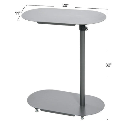 Table d'appoint moderne réglable en forme de C - 20,0 L x 11,0 l x 32,0 H
