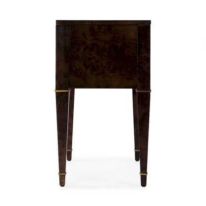 Table d'appoint Kai à 2 tiroirs en loupe de bois