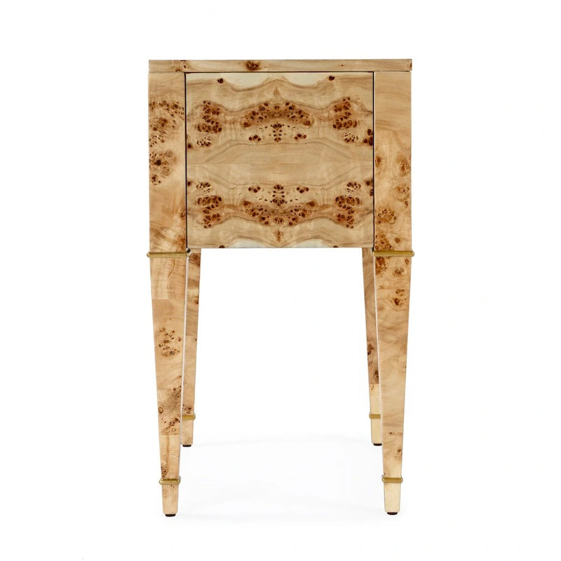 Table d'appoint Kai à 2 tiroirs en loupe de bois