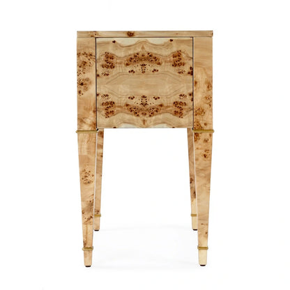 Table d'appoint Kai à 2 tiroirs en loupe de bois