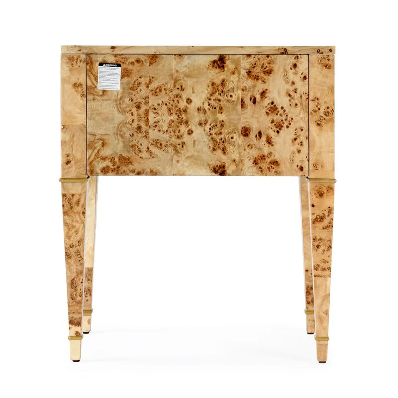 Table d'appoint Kai à 2 tiroirs en loupe de bois