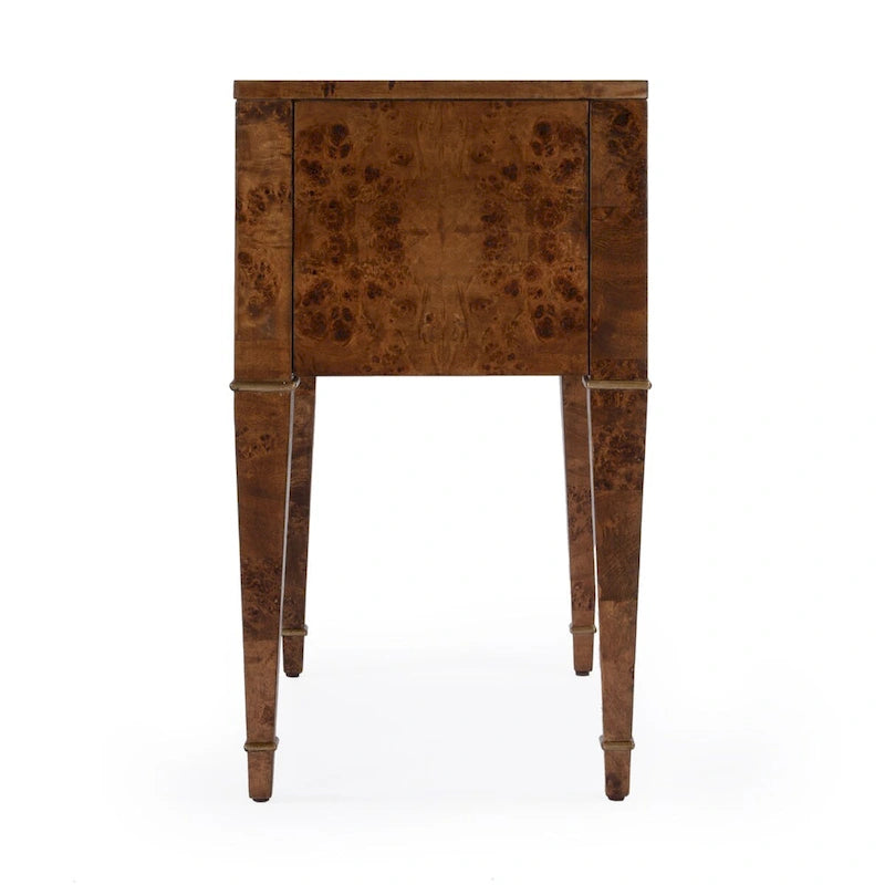 Table d'appoint Kai à 2 tiroirs en loupe de bois