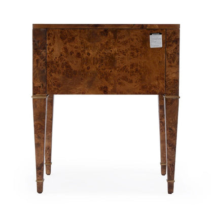 Table d'appoint Kai à 2 tiroirs en loupe de bois