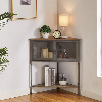 Table d'angle Javlergo avec tiroir et étagère de rangement - 19,92 x 19,92 x 29,29