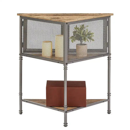 Table d'angle Javlergo avec tiroir et étagère de rangement - 19,92 x 19,92 x 29,29
