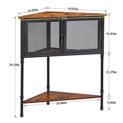 Table d'angle Javlergo avec tiroir et étagère de rangement - 19,92 x 19,92 x 29,29