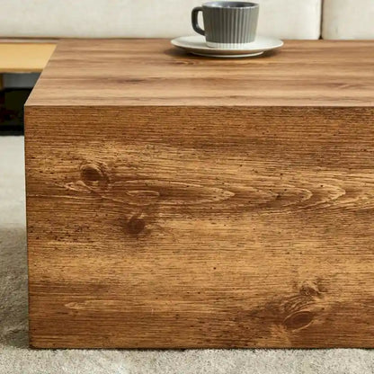 Table basse moderne en MDF avec motif imitation bois - design élégant et durable