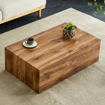 Table basse moderne en MDF avec motif imitation bois - design élégant et durable