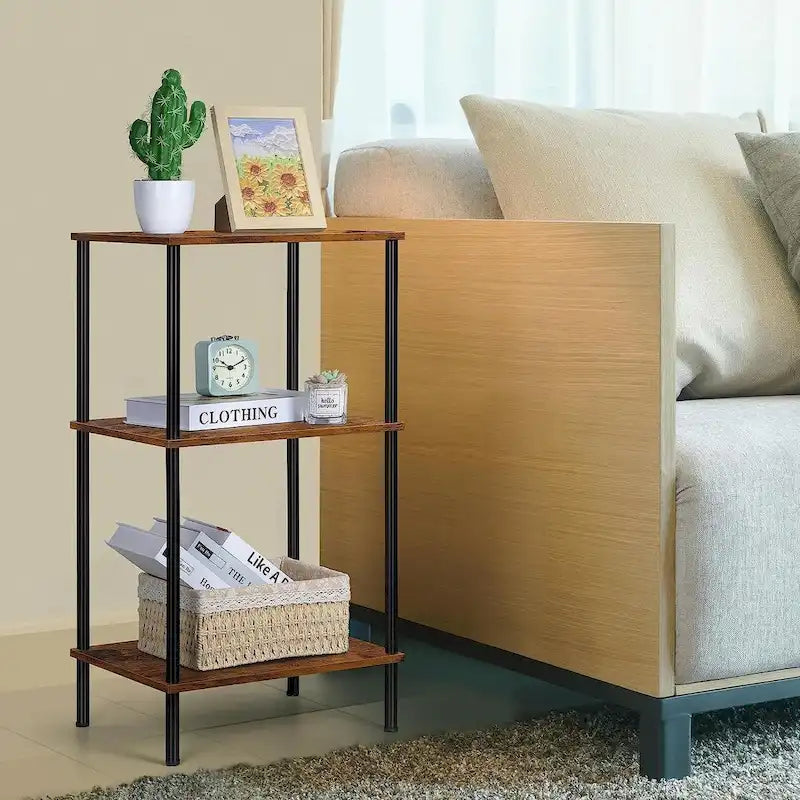 Table d'appoint haute à 3 niveaux avec rangement