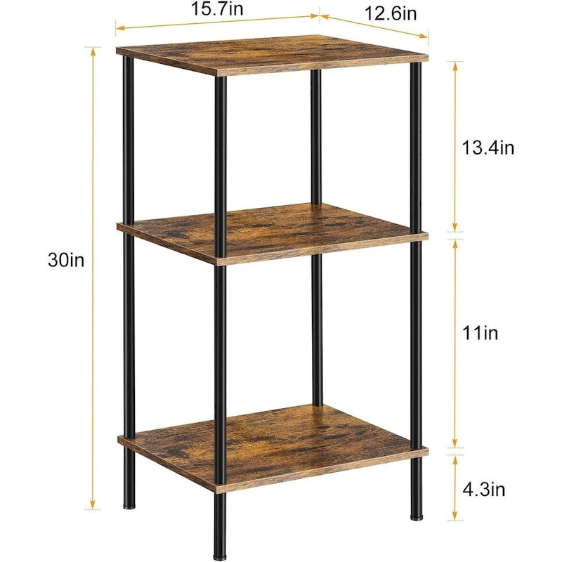 Table d'appoint haute à 3 niveaux avec rangement
