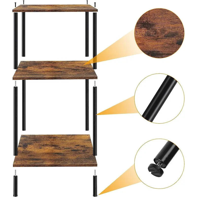 Table d'appoint haute à 3 niveaux avec rangement