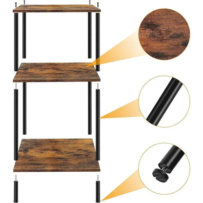 Table d'appoint haute à 3 niveaux avec rangement