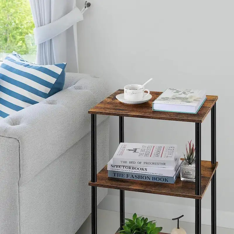 Table d'appoint haute à 3 niveaux avec rangement