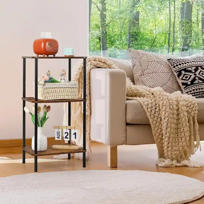 Table d'appoint haute à 3 niveaux avec rangement