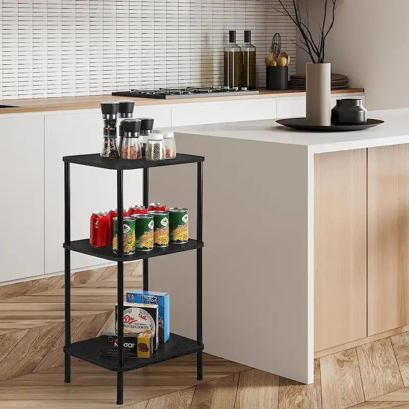 Table d'appoint haute à 3 niveaux avec rangement