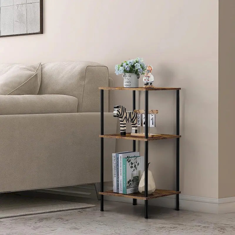 Table d'appoint haute à 3 niveaux avec rangement