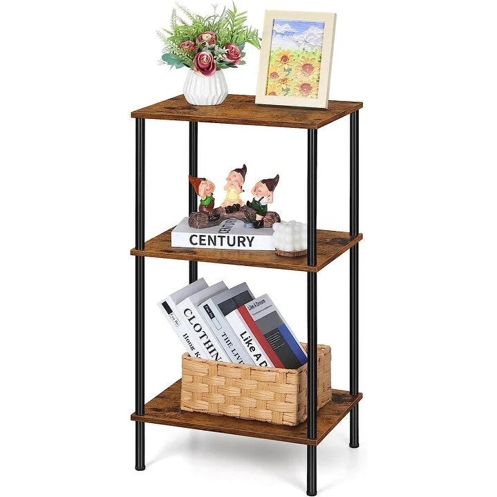 Table d'appoint haute à 3 niveaux avec rangement