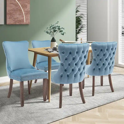 Ensemble de 2 chaises de salle à manger KATA à oreilles rembourrées en velours