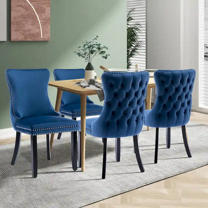Ensemble de 2 chaises de salle à manger KATA à oreilles rembourrées en velours
